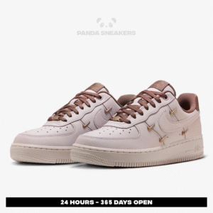 nike air force 1 low lx pink russett pink oxford mini bronze swoosh authentic