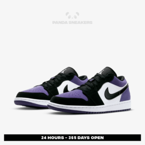 nike air jordan 1 low court purple black white authentic