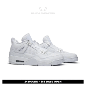 sepatu nike air jordan 4 retro pure money allwhite sneakers authentic