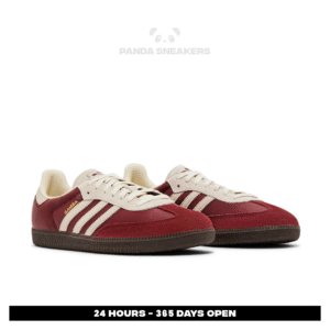 sepatu samba og preloved ruby red cream white sneakers authentic