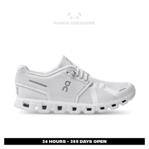 sepatu sneakers on running on cloud 5 allwhite authentic