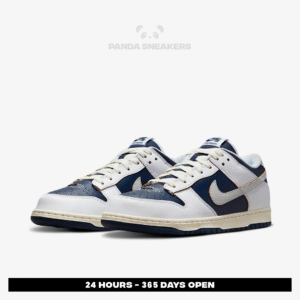 nike sb dunk low huf new york white navy blue authentic