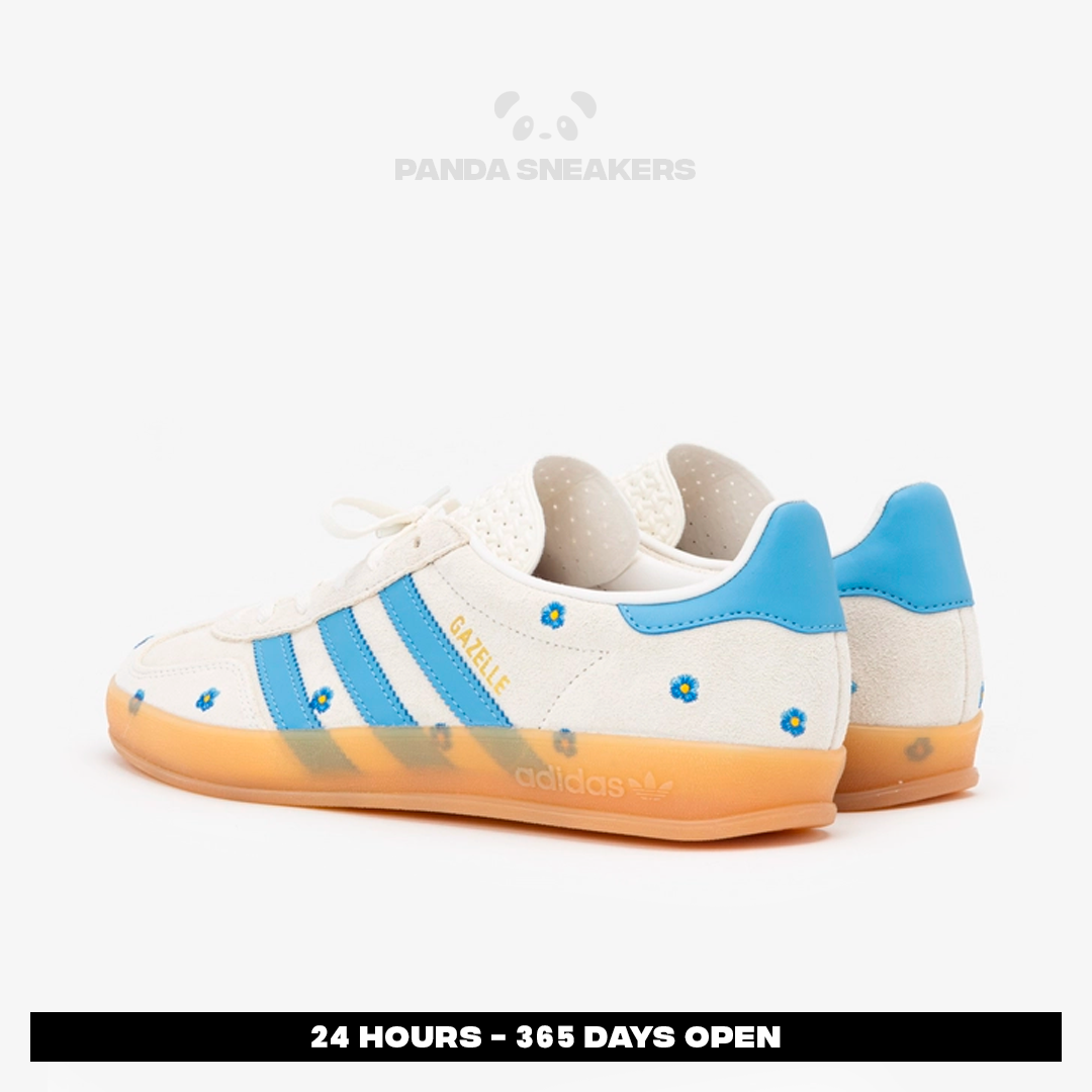 sepatu adidas gazelle indoor floral beige light blue gum sneakers authentic sepatu adidas gazelle indoor floral beige light blue gum sneakers authentic