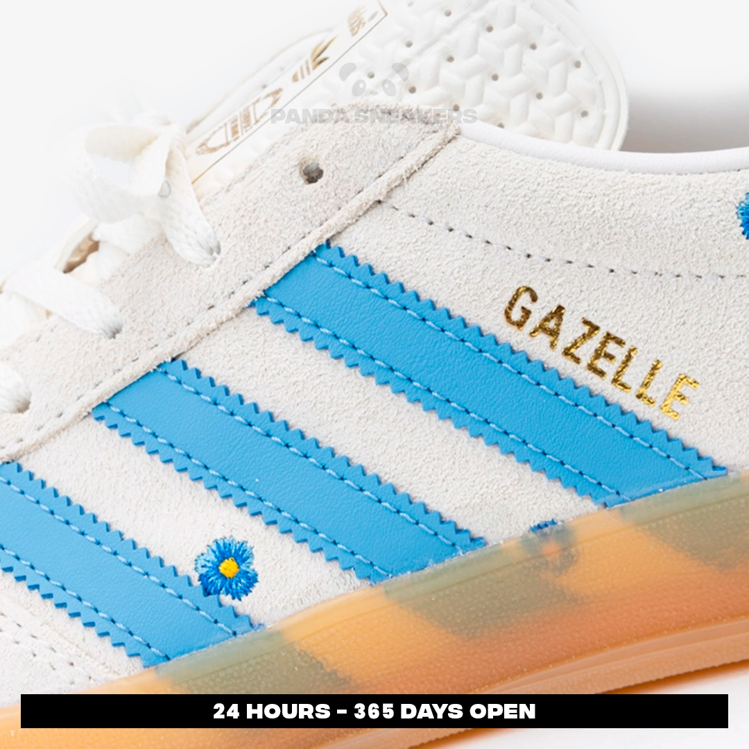 sepatu adidas gazelle indoor floral beige light blue gum sneakers authentic sepatu adidas gazelle indoor floral beige light blue gum sneakers authentic