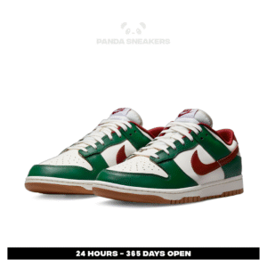 sepatu casual nike dunk low gorge green white green red sneakers authentic