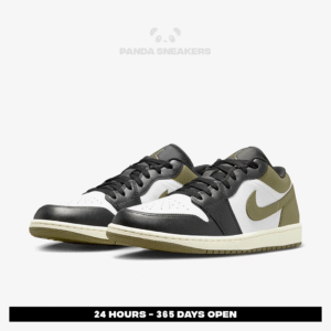 sepatu nike air jordan 1 low medium olive black sneakers authentic