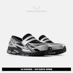 sepatu nb 1906l loafers silver metallic black sneakers authentic