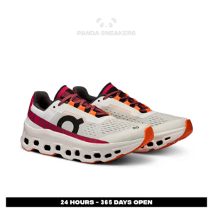 sepatu sneakers on running cloudmonster white aurora pink authentic sneakers
