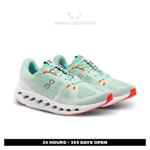 sepatu on running on cloudsurfer creek white green sneakers authentic