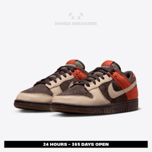 sepatu nike dunk low red panda velvet brown orange sneakers authentic
