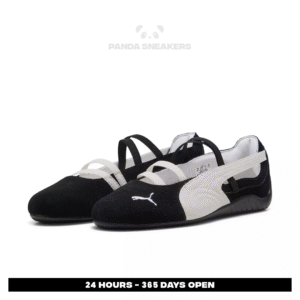 sepatu speedcat ballet suede black white sneakers authentic