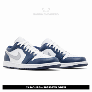 sepatu nike air jordan 1 low wolf grey midnight navy authentic sneakers