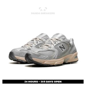 sepatu new balance nb 530 white vintage silver metallic moonbeam sneakers authentic