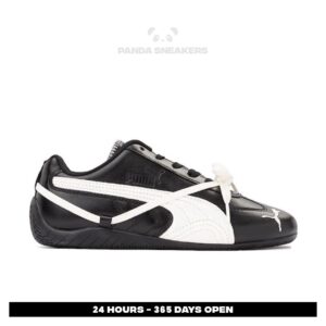 sepatu puma speedcat x rose leather women black white laces sneakers authentic