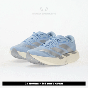 sepatu adidas adizero evo sl glow blue silver metallic white sneakers authentic