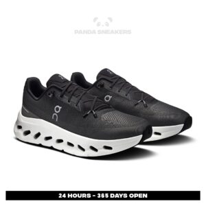 sepatu on cloudtilt black asphalt black white sneakers casual olahraga wanita pria outdoor indoor gym running