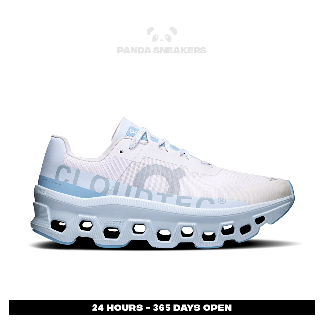 sepatu on cloudmonster frost wash blue unisex running sneakers pria wanita sepatu lari olahraga gym sepatu on cloudmonster frost wash blue unisex running sneakers pria wanita sepatu lari olahraga gym
